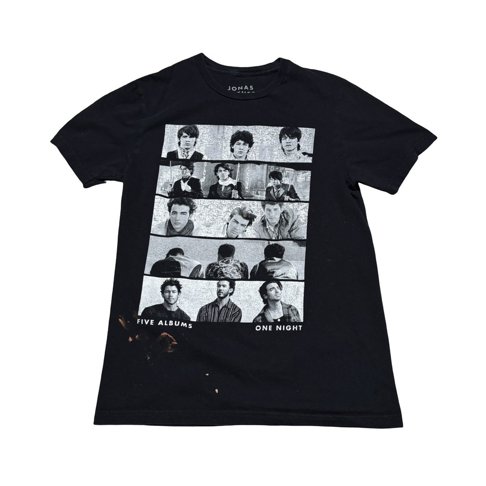 Jonas Brothers Women's 5 Albums One Night Double Sided Graphic T Shirt Size Sm